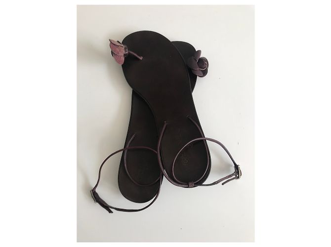 Chanel Camellia Toe Post Thong Sandals Brown - view 18