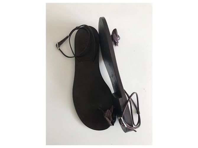 Chanel Camellia Toe Post Thong Sandals Brown - view 8