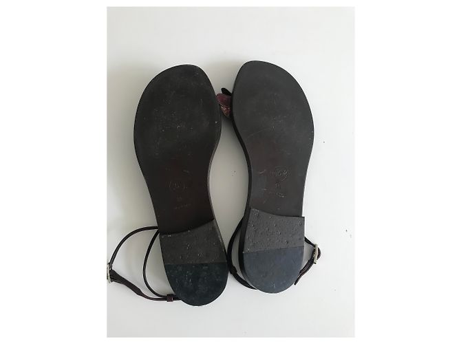 Chanel Camellia Toe Post Thong Sandals Brown - view 9