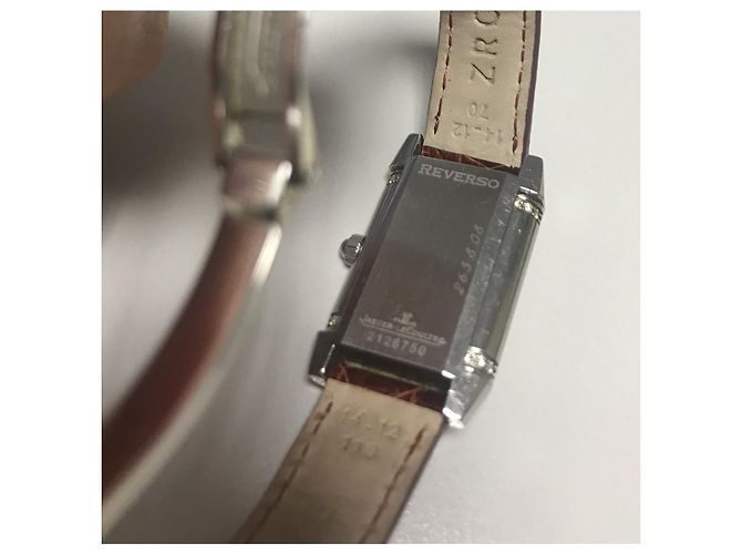 Jaeger Lecoultre Reverso Relógio de Aço e Diamantes Hardware prateado - vista 6