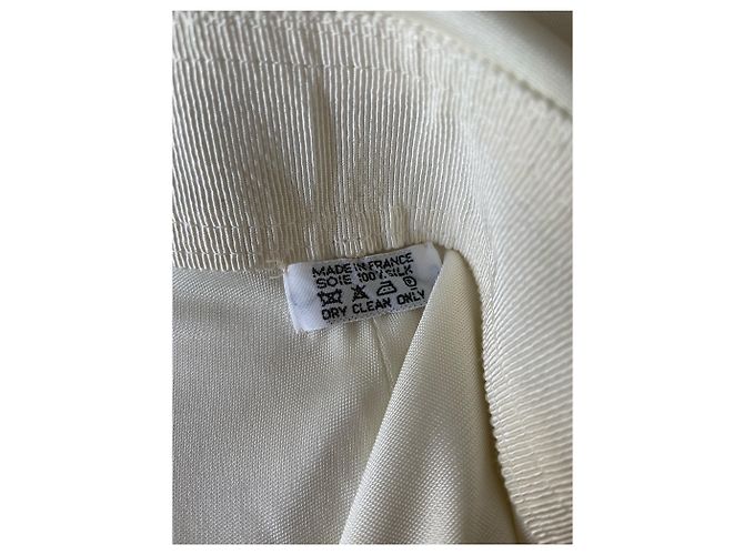 Mono de seda con cuello halter Hermès Blanco roto - vista 6