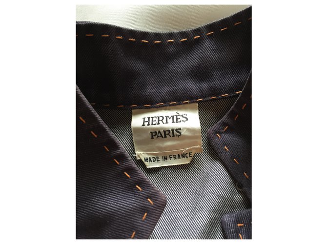 Hermès orange stitched jacket Blue - view 5