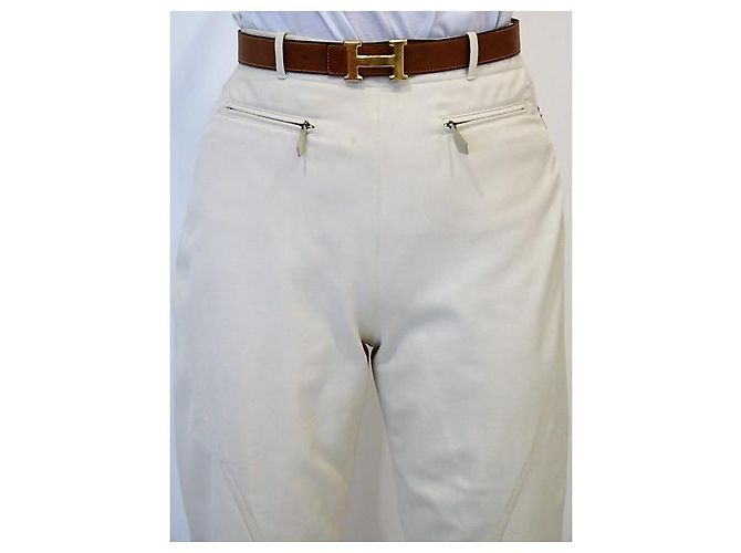 Hermès Pantalones, polainas Blanco roto - vista 2
