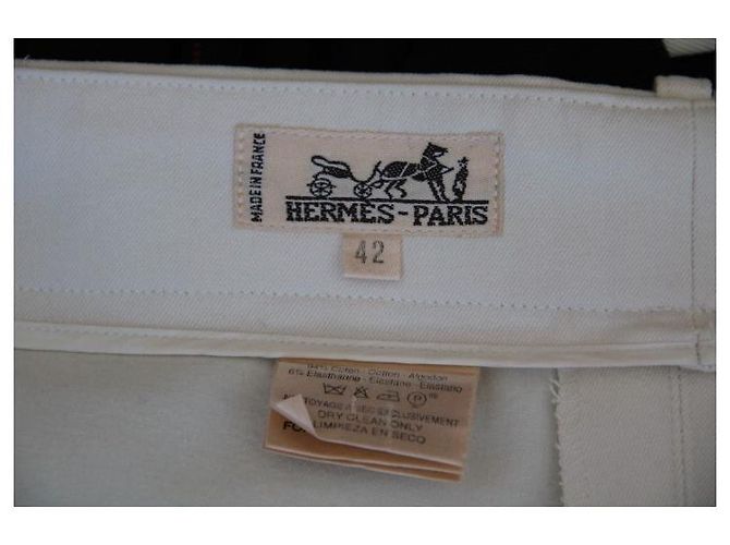 Hermès Pantalones, polainas Blanco roto - vista 3