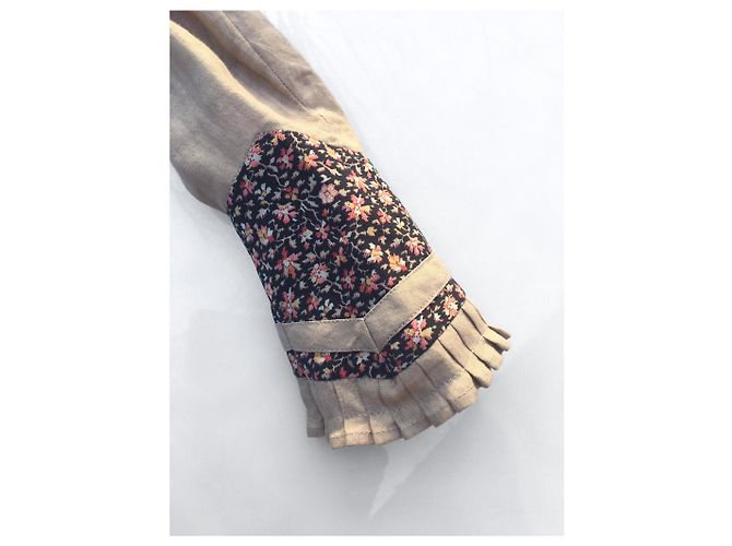 Top Isabel Marant de lino y seda beige con estampado floral - vista 3
