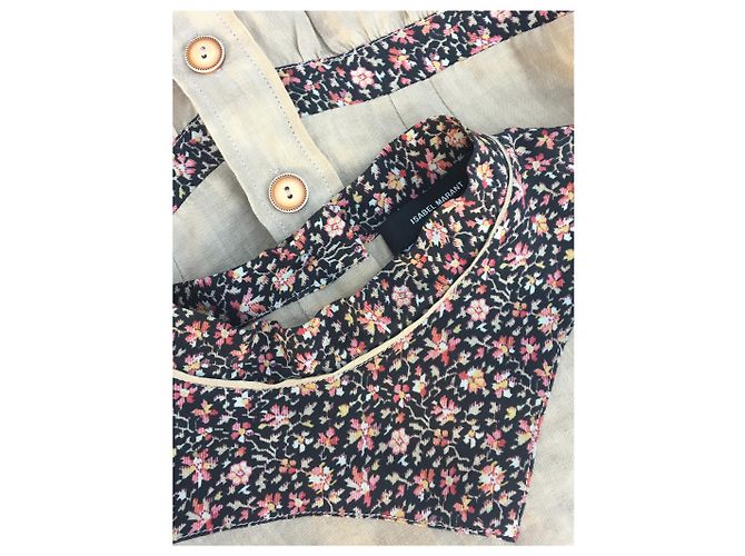 Top Isabel Marant de lino y seda beige con estampado floral - vista 4