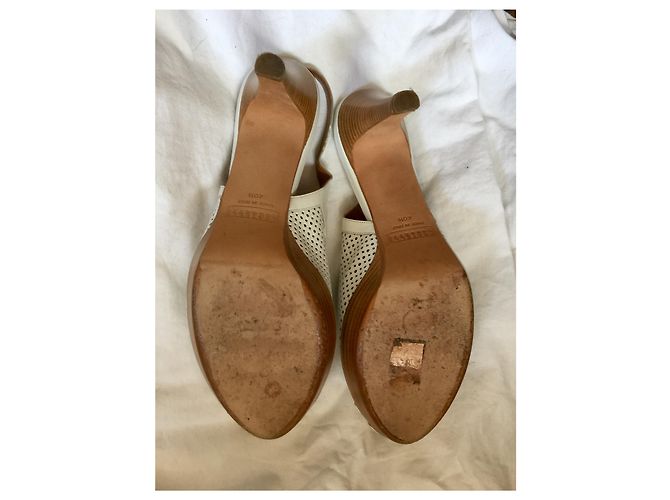 Fratelli Rosseti Slingback in pelle traforata Bianco - vista 4