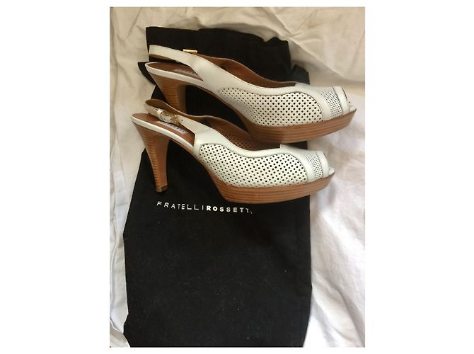 Fratelli Rosseti Slingback in pelle traforata Bianco - vista 6