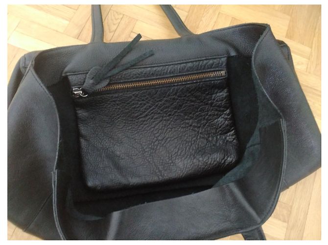 Bolso tote Aridza Bross de piel negra Negro - vista 6