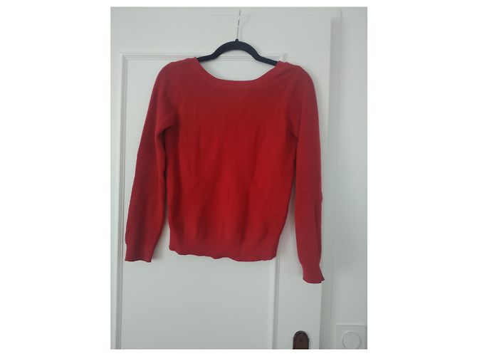 Suéter Zapa de algodón rojo con cuello redondo Roja - vista 2