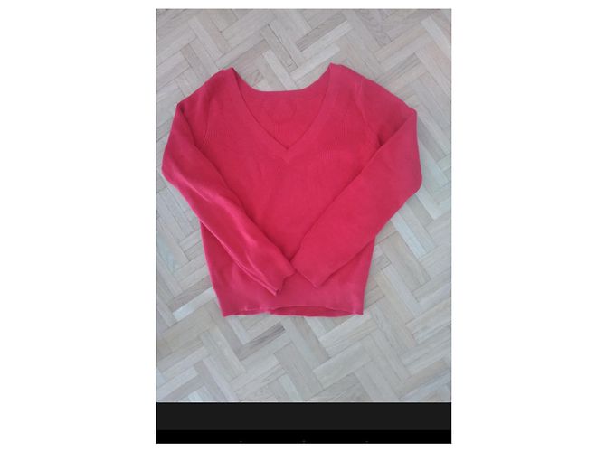 Suéter Zapa de algodón rojo con cuello redondo Roja - vista 4