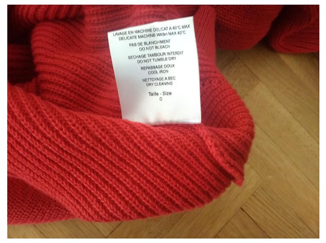 Suéter Zapa de algodón rojo con cuello redondo Roja - vista 6