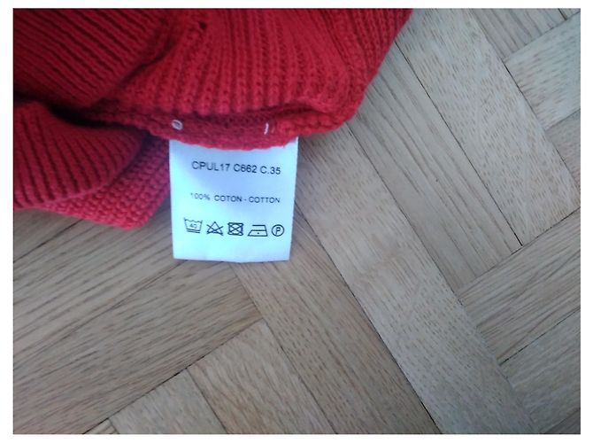 Suéter Zapa de algodón rojo con cuello redondo Roja - vista 7