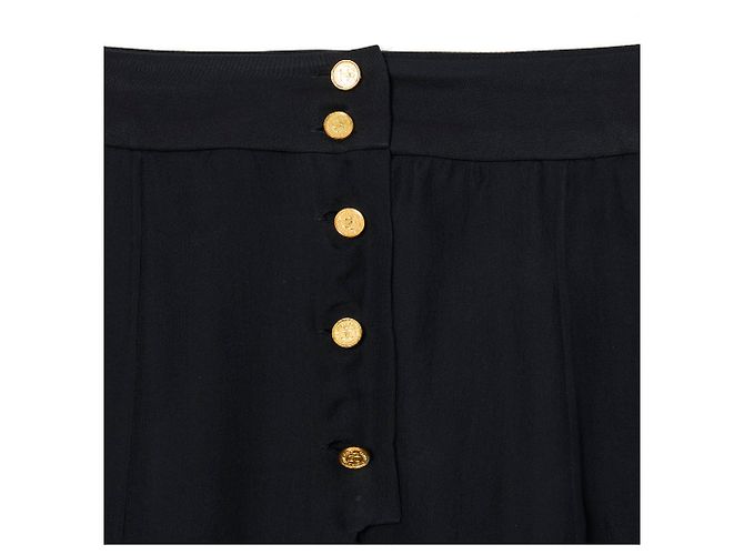 Chanel SCHWARZER SEIDEN-CHIFFON-SATIN FR36/38 - Ansicht 3
