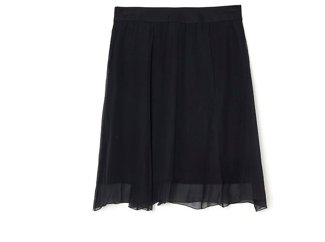 Chanel SCHWARZER SEIDEN-CHIFFON-SATIN FR36/38 - Ansicht 5
