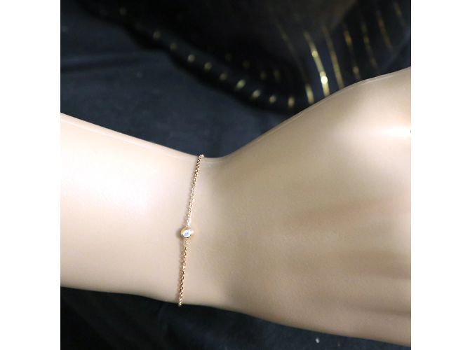 Cartier Rose Gold 18Bracciale a catena con diamanti a C foderato con k - vista 2