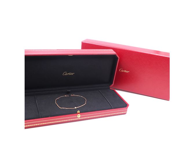 Cartier Rose Gold 18Bracciale a catena con diamanti a C foderato con k - vista 3