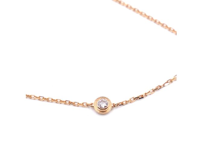 Cartier Rose Gold 18Bracciale a catena con diamanti a C foderato con k - vista 5