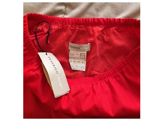 Falda midi roja de lana virgen Peserico - vista 3
