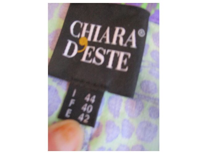 Autre Marque Completo giacca e gonna CHIARA D'ESTE malva e verde cotone Multicolore - vista 9