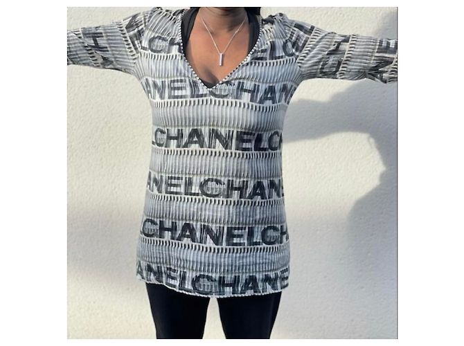 Túnica Chanel de algodón gris - vista 5