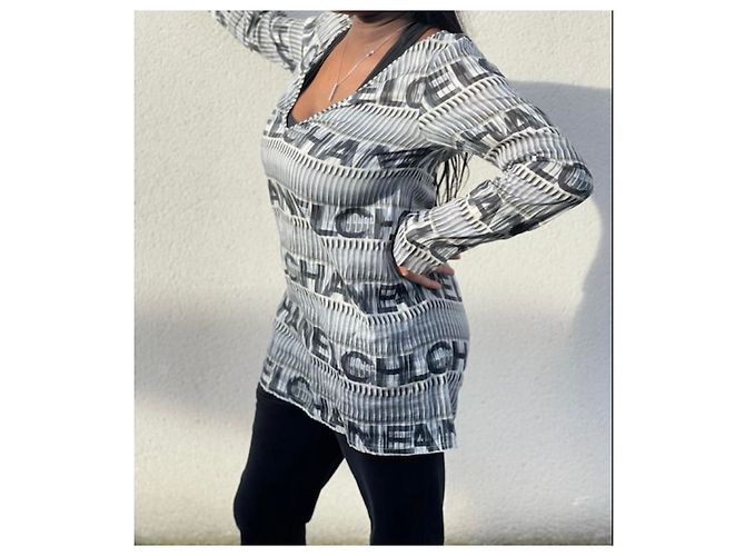 Túnica Chanel de algodón gris - vista 6