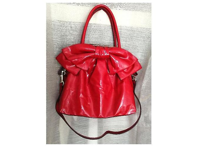 Borsa Valentino Garavani Lacca Bow in vernice rossa Rosso - vista 5