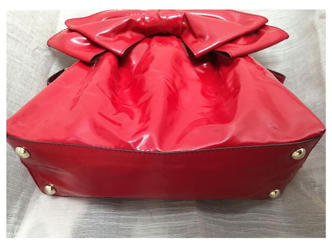 Borsa Valentino Garavani Lacca Bow in vernice rossa Rosso - vista 7