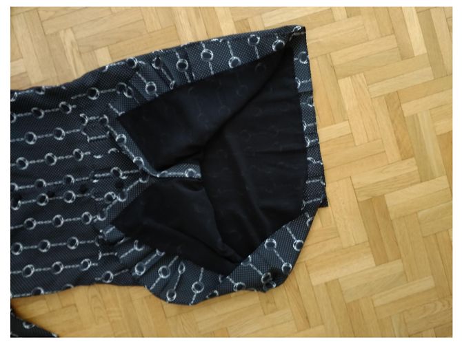 The Kooples Seidenhemdkleid Schwarz Weiß - Ansicht 5