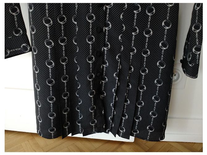 The Kooples Seidenhemdkleid Schwarz Weiß - Ansicht 8