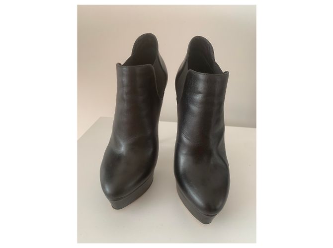 Stivaletti Casadei in pelle nera 38.5 Nero - vista 4