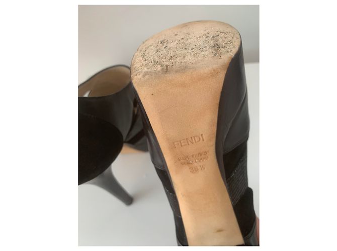 Fendi Absatzschuhe aus Leder Schwarz 39 - Ansicht 6