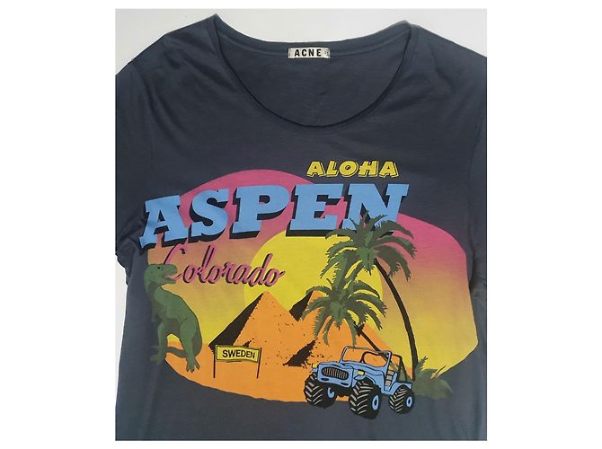 T-shirt Acne Aloha Aspen in cotone multicolore - vista 2