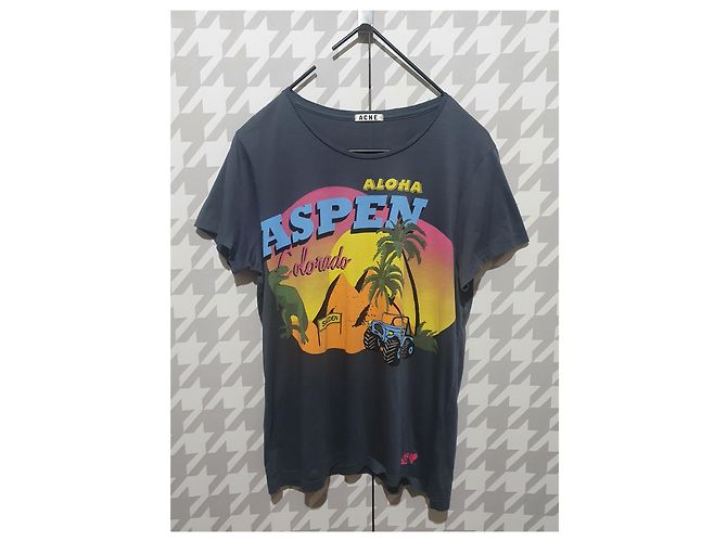 T-shirt Acne Aloha Aspen in cotone multicolore - vista 3