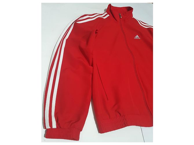 Adidas Trainingsjacke Rot Weiß - Ansicht 2