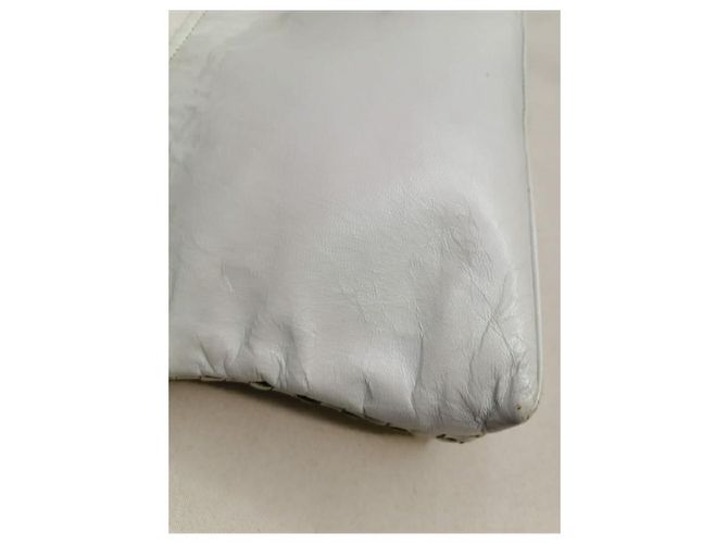Fendi Vintage gewebte Leder Umhängetasche Weiß - Ansicht 11