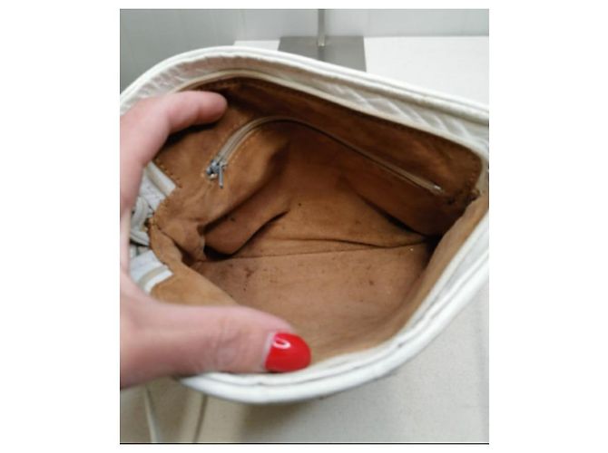 Fendi Vintage gewebte Leder Umhängetasche Weiß - Ansicht 4