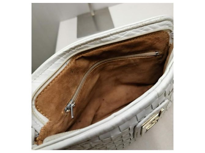 Fendi Vintage gewebte Leder Umhängetasche Weiß - Ansicht 5