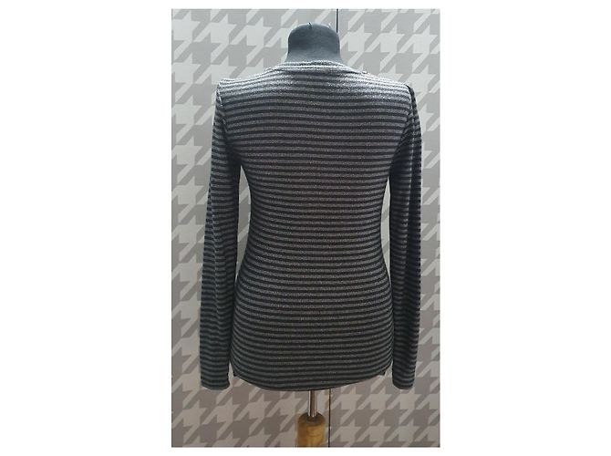 Camicetta a righe argentate Mads Norgaard Argento Grigio - vista 3