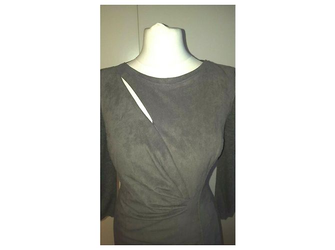 Elie Tahari Wildleder graues Kleid - Ansicht 5