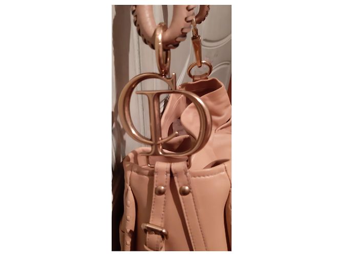 Borsa Christian Dior in pelle beige - vista 6