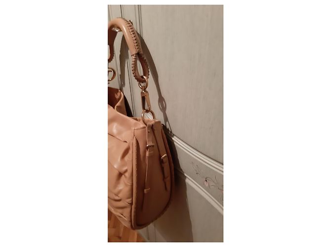 Borsa Christian Dior in pelle beige - vista 7