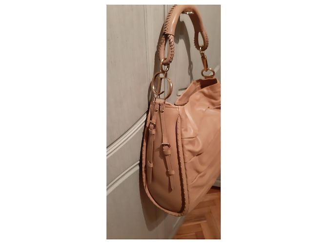 Borsa Christian Dior in pelle beige - vista 8
