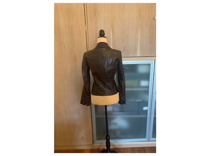 Chanel Lederjacke Braun - Ansicht 2