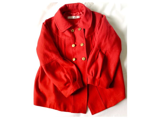 3.1 Phillip Lim Chaqueta roja de lana / algodón - vista 3