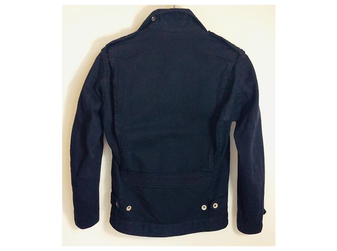 Giacca stile biker nera in cotone Apc Nero - vista 2