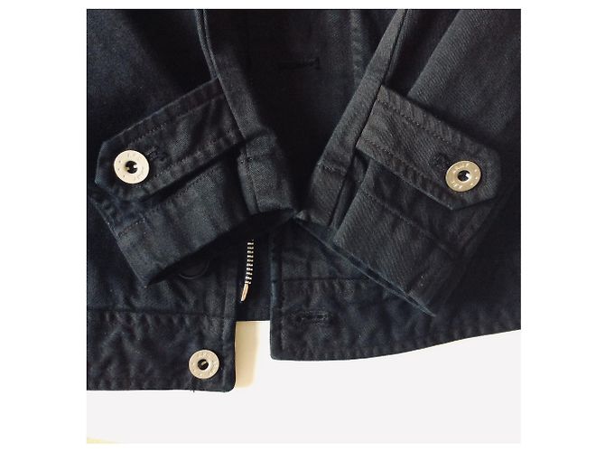Giacca stile biker nera in cotone Apc Nero - vista 3