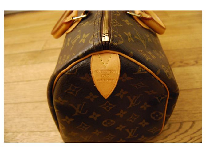 Louis Vuitton Speedy 35 Borsa a mano in pelle marrone - vista 3