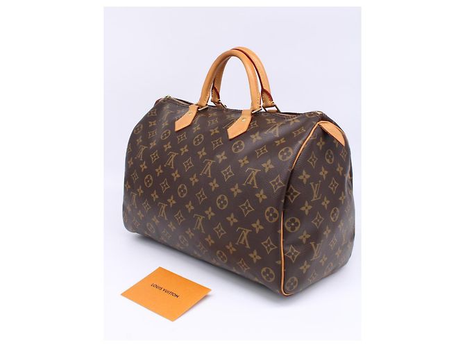 Louis Vuitton Speedy 35 Borsa a mano in pelle marrone - vista 8
