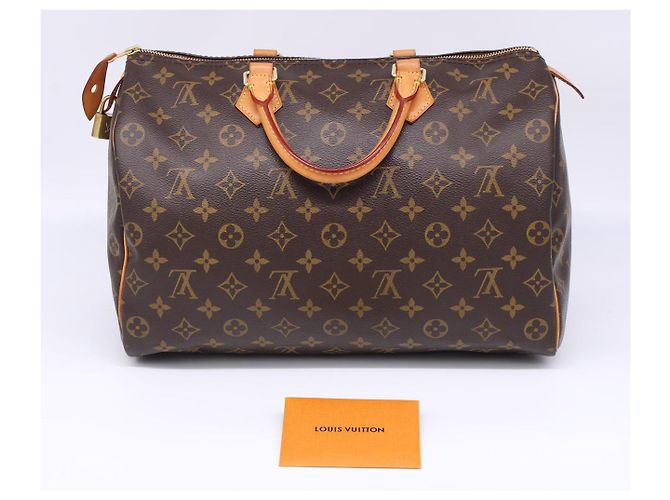 Louis Vuitton Speedy 35 Borsa a mano in pelle marrone - vista 9